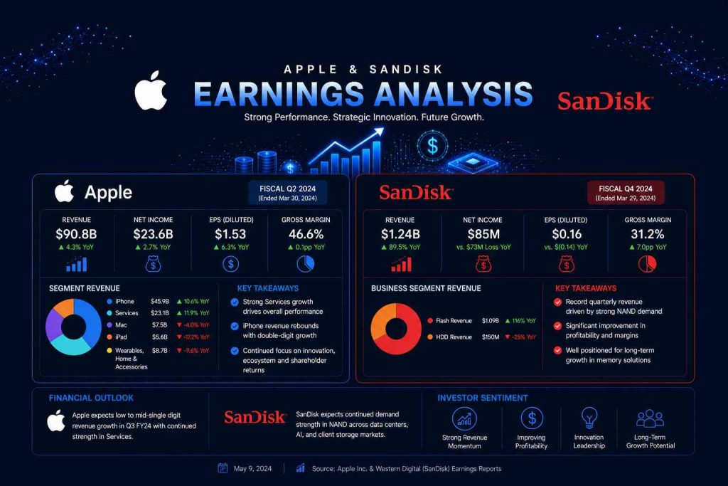 Apple and SanDisk overnight earnings in a nutshell