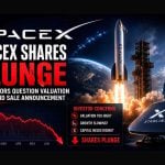 SpaceX shares plunge as investors question valuation after bond sale announcement